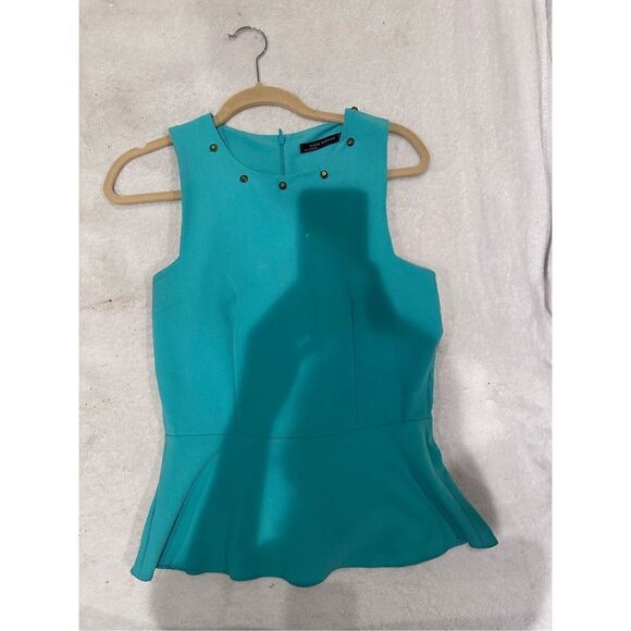 Turquoise blouse with studs Zara size M women’s - Picture 1 of 3